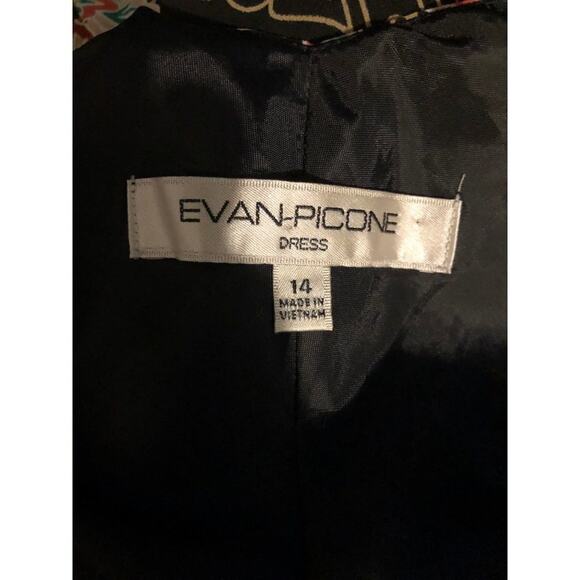 Evan Picone Boho Cottagecore Faux Wrap Empire Waist Surplice Cocktail Dress - Picture 8 of 10